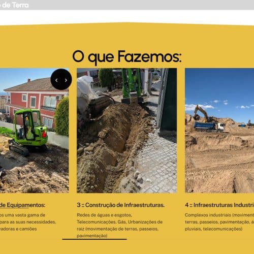 Serviços de terraplanagem e aluguer de equipamentos – website RM Sousa Gonçalves