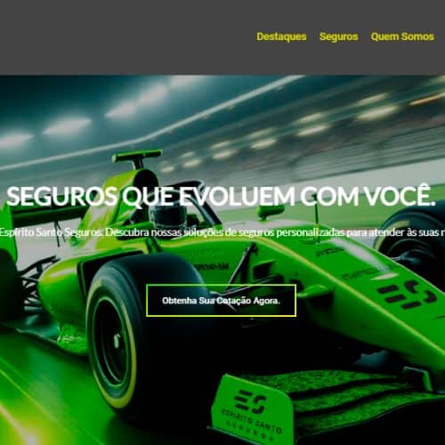 Carro de Fórmula 1 com a marca Espírito Santo Seguros, simbolizando rapidez e eficiência nos seguros personalizados.