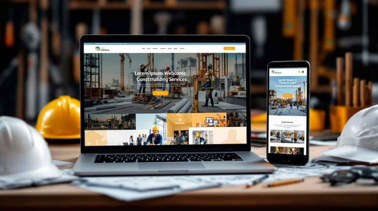 websites profissionais para todos os setores incluindo construção e obras