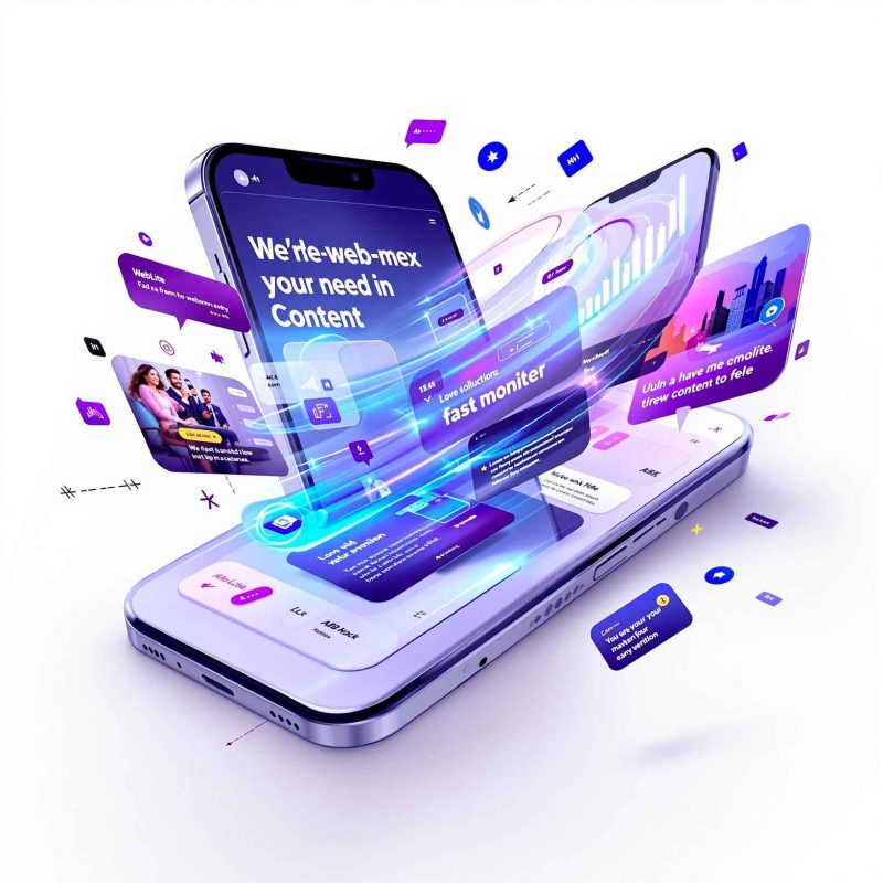 Interface de website adaptado a dispositivos móveis com navegação fluida